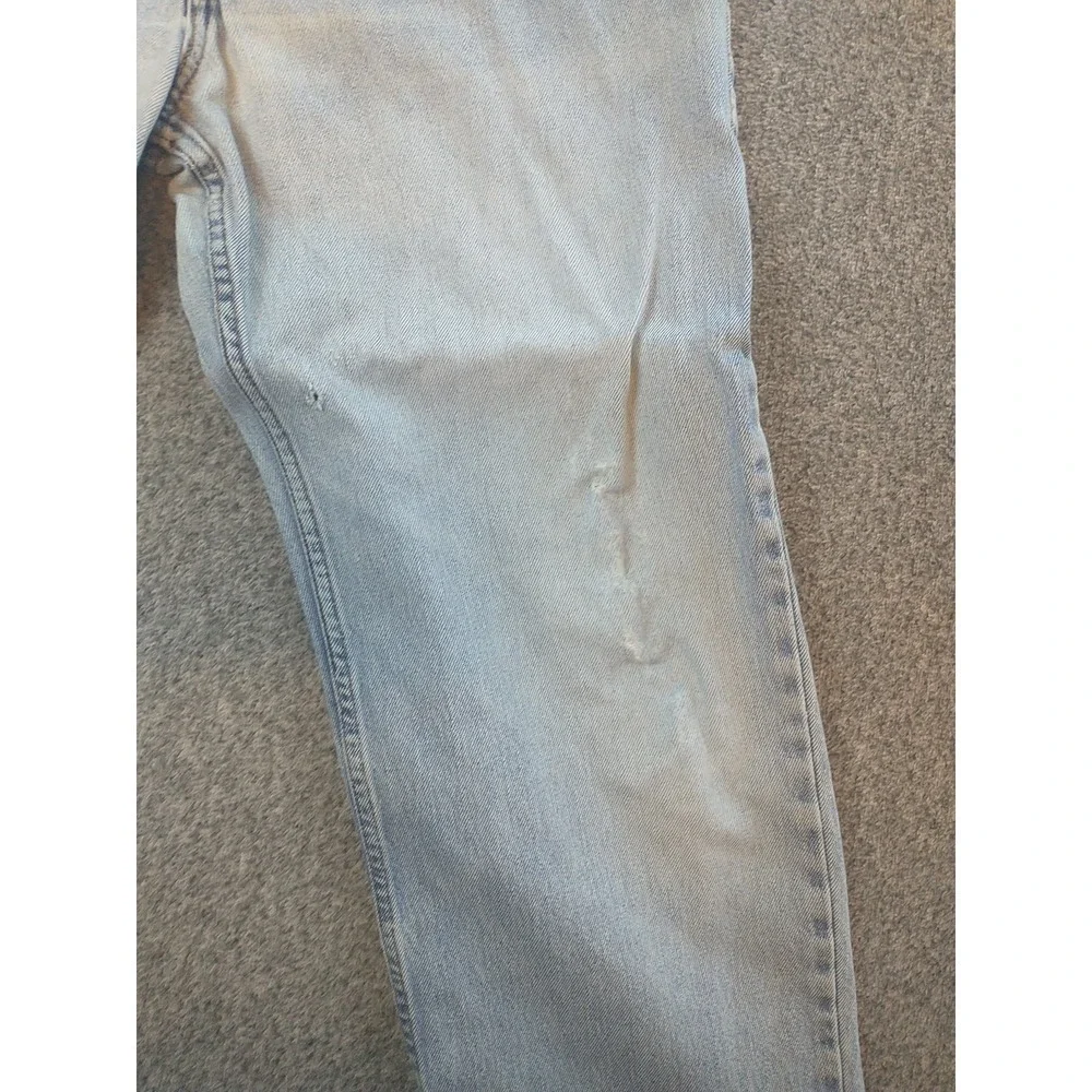 Levis 550 Relaxed Fit Tapered Leg Distressed Jeans Light Wash Mens 34x31 Vintage